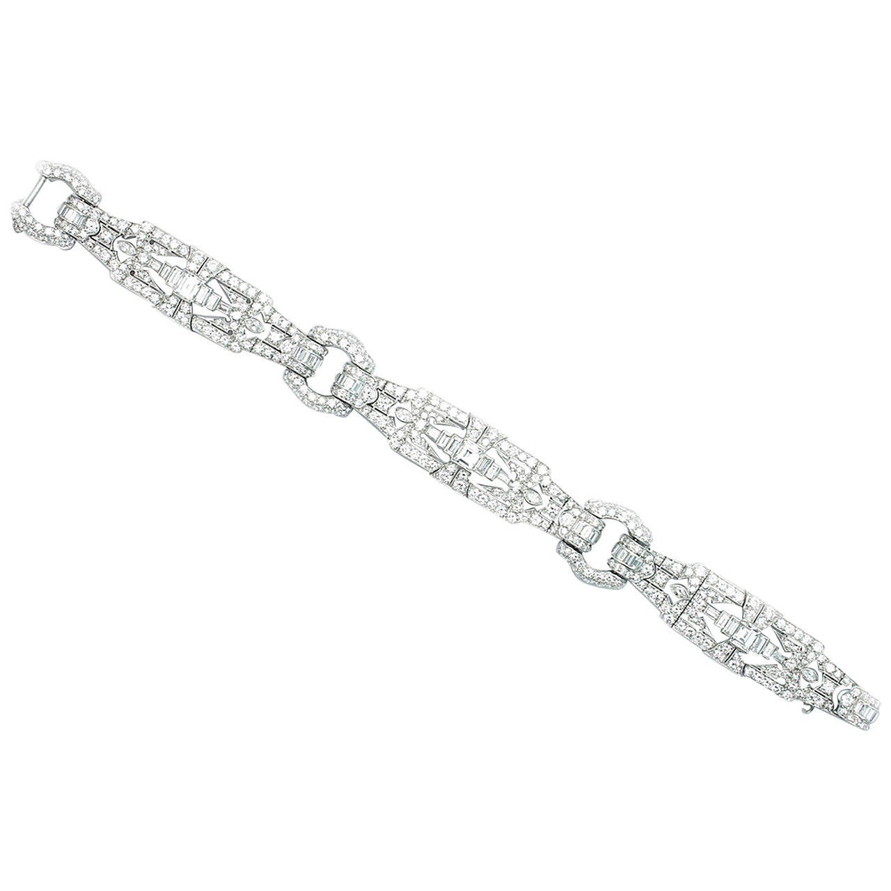 Cartier New York Important Art Deco Diamond Platinum Bracelet