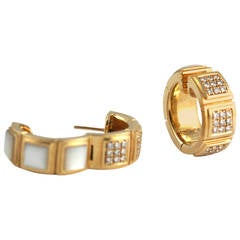 Mauboussin Mother of Pearl Diamond Gold Ear Clips 8