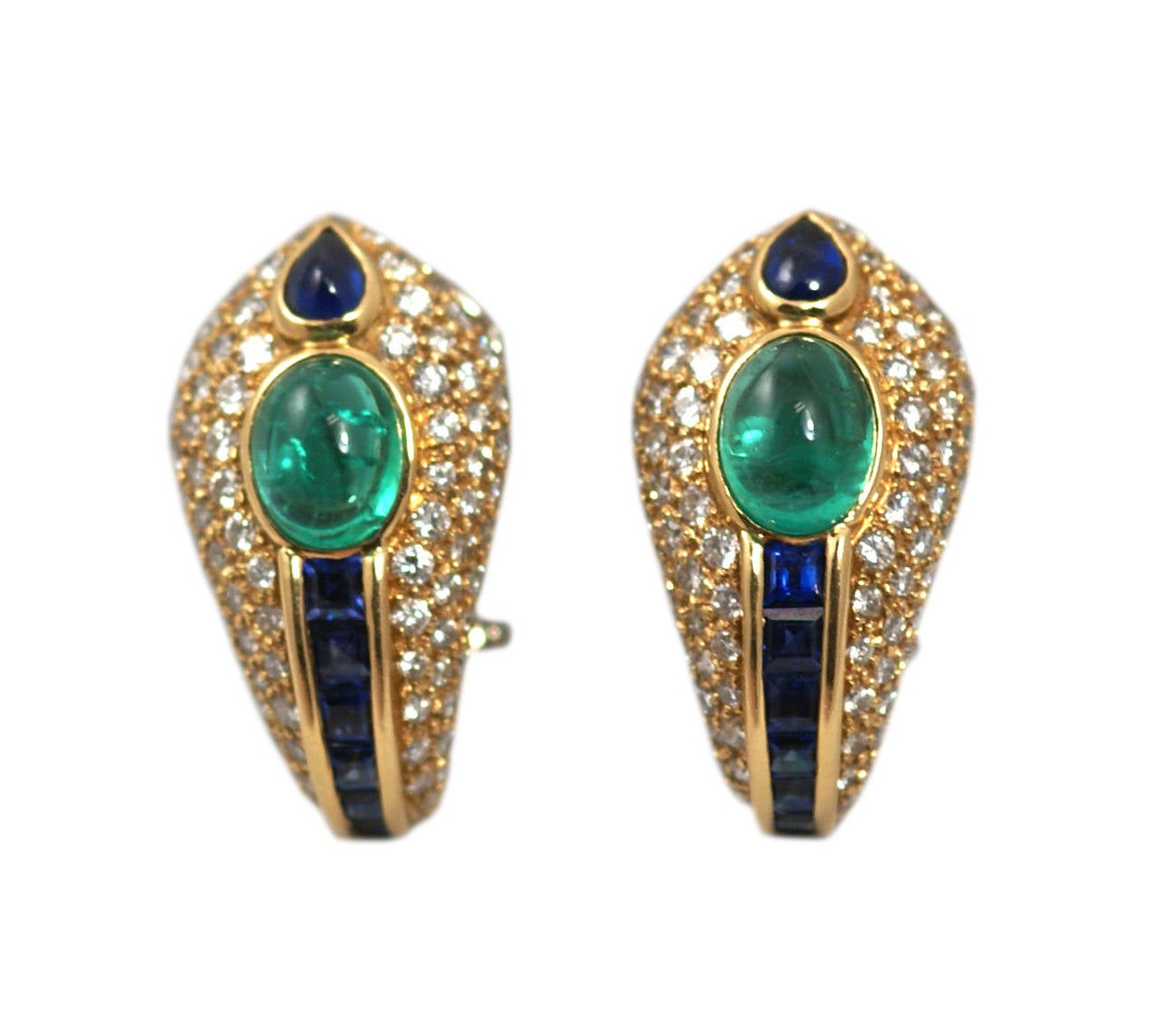 Important Emerald Sapphire Diamond Gold Snake Set 1