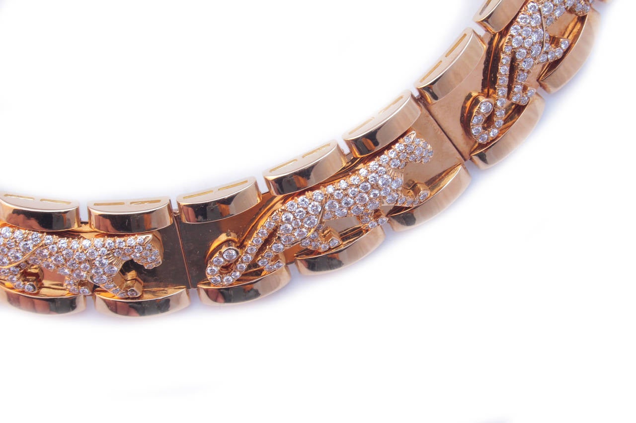 Cartier Diamond Gold Panther Necklace