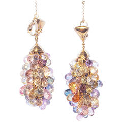 Bulgari Multicolor Sapphire Gold Earrings 8