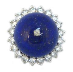 Lapis & Diamond Cocktail Ring