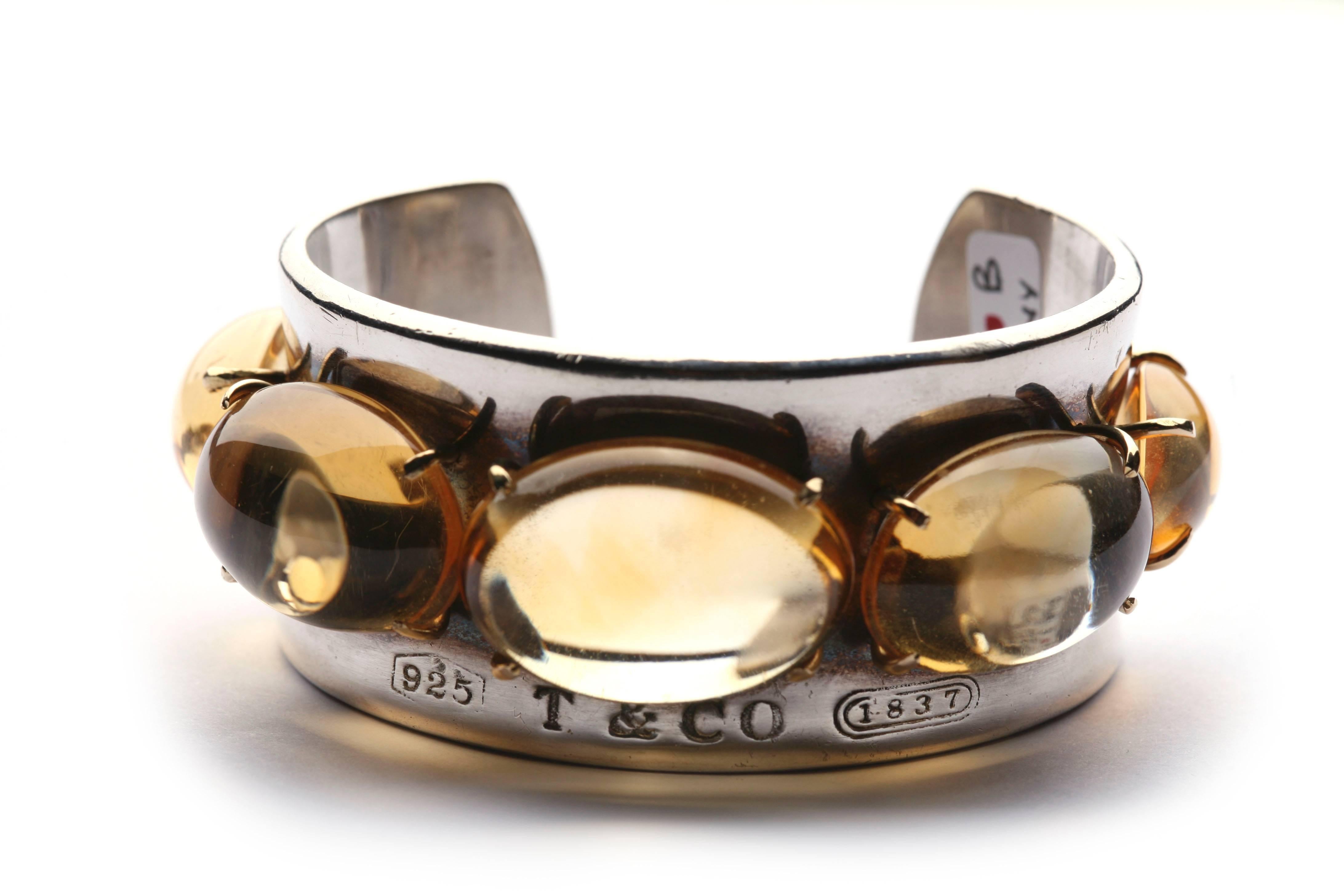 Tiffany & Co. Citrine Silver Cuff Bracelet In Excellent Condition In New York, NY