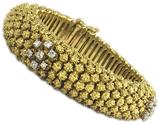 Bracelet rétro chic en filigrane en or et diamants