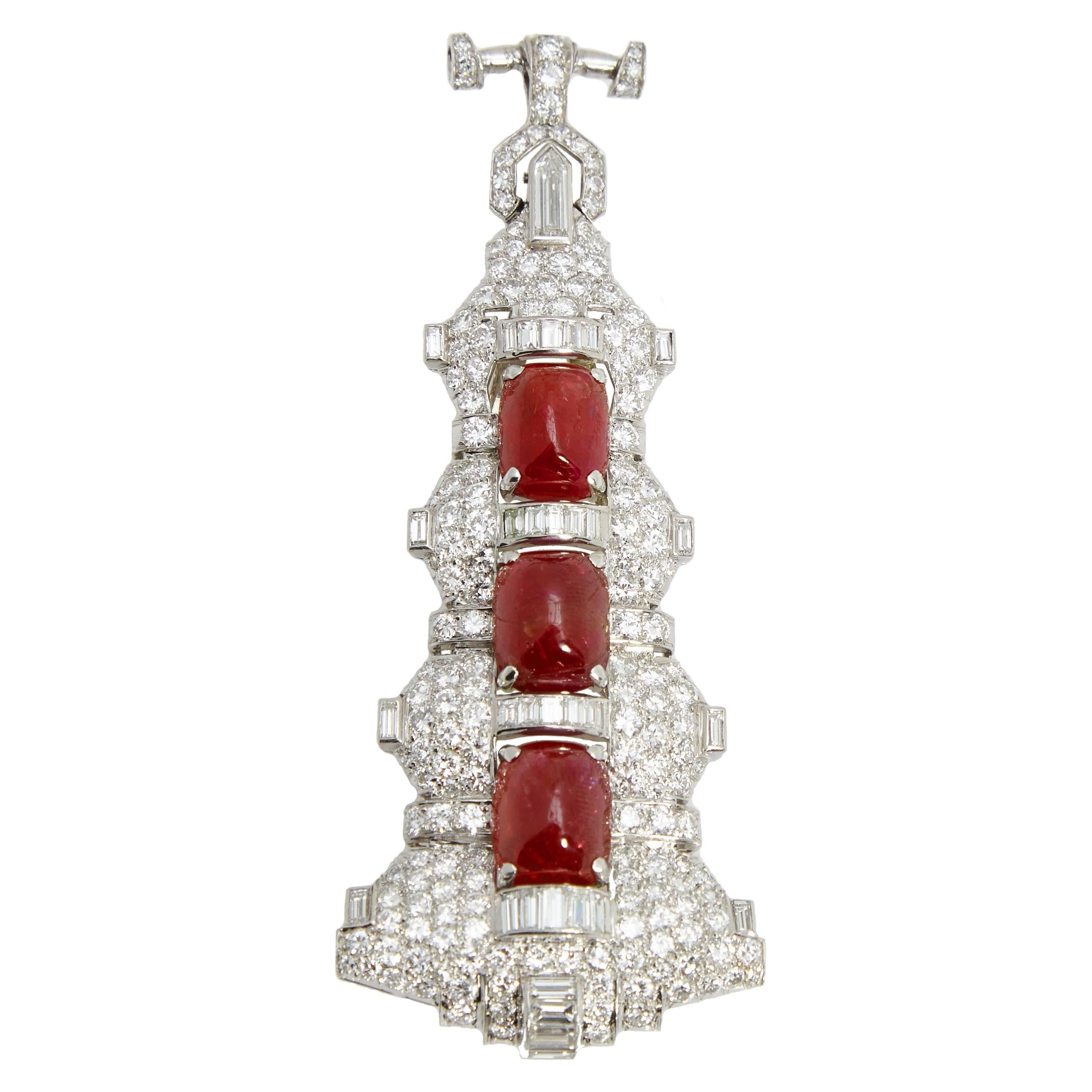 art deco ruby necklace