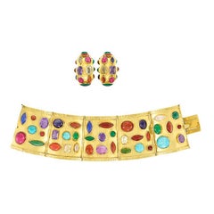 Sanz Multi-Color Stones Gold Set