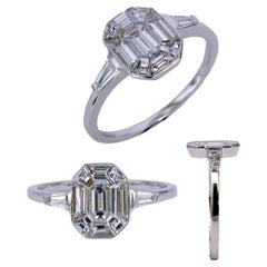 3 Carat face up Emerald shape Piecut diamond ring