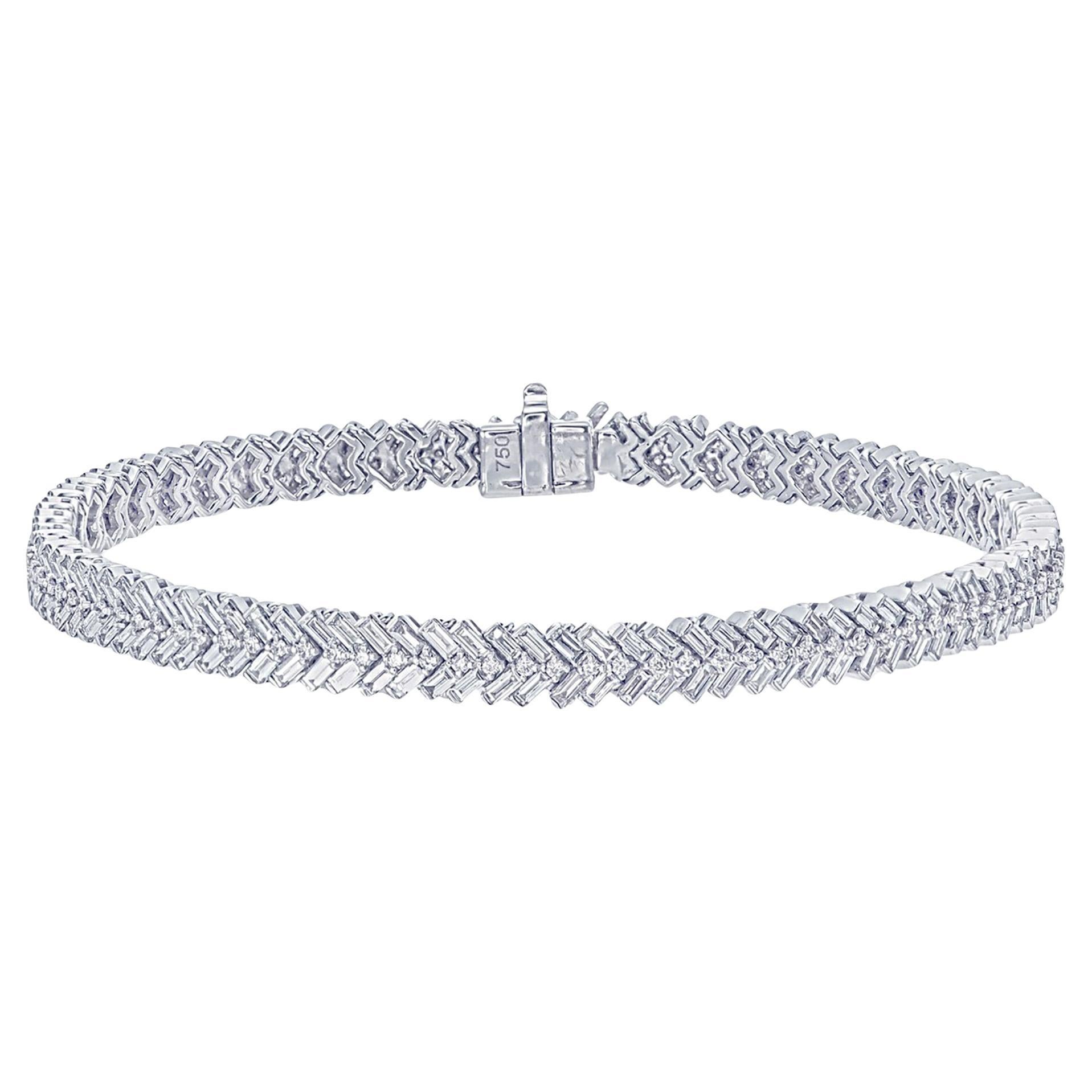 Bracciale tennis con diamanti Whiting in oro bianco 18 carati