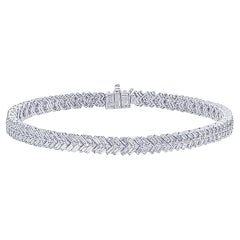 Bracelet tennis à fermeture éclair en or blanc 18 carats