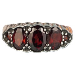 Silver925 Natural Garnet Vintage Style Ring