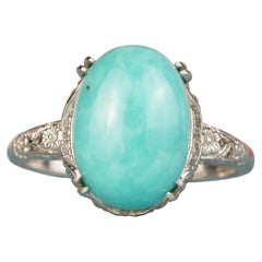 Bague en filigrane de style vintage en argent 925 avec turquoise naturelle