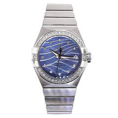 Omega Lady's Stainless Steel and Diamond Constellation Wristwatch