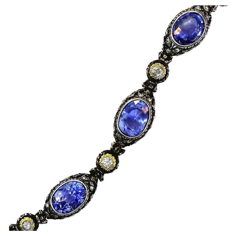 Buccellati Sapphire and Diamond Bracelet, circa 1930 For Sale