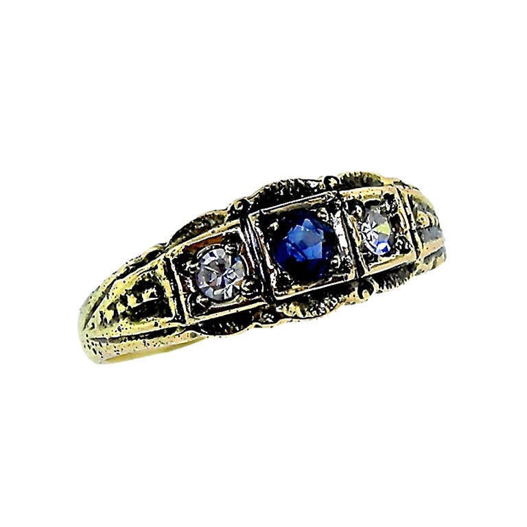 Delightful Antique Sapphire and Diamond Ring, circa 1900