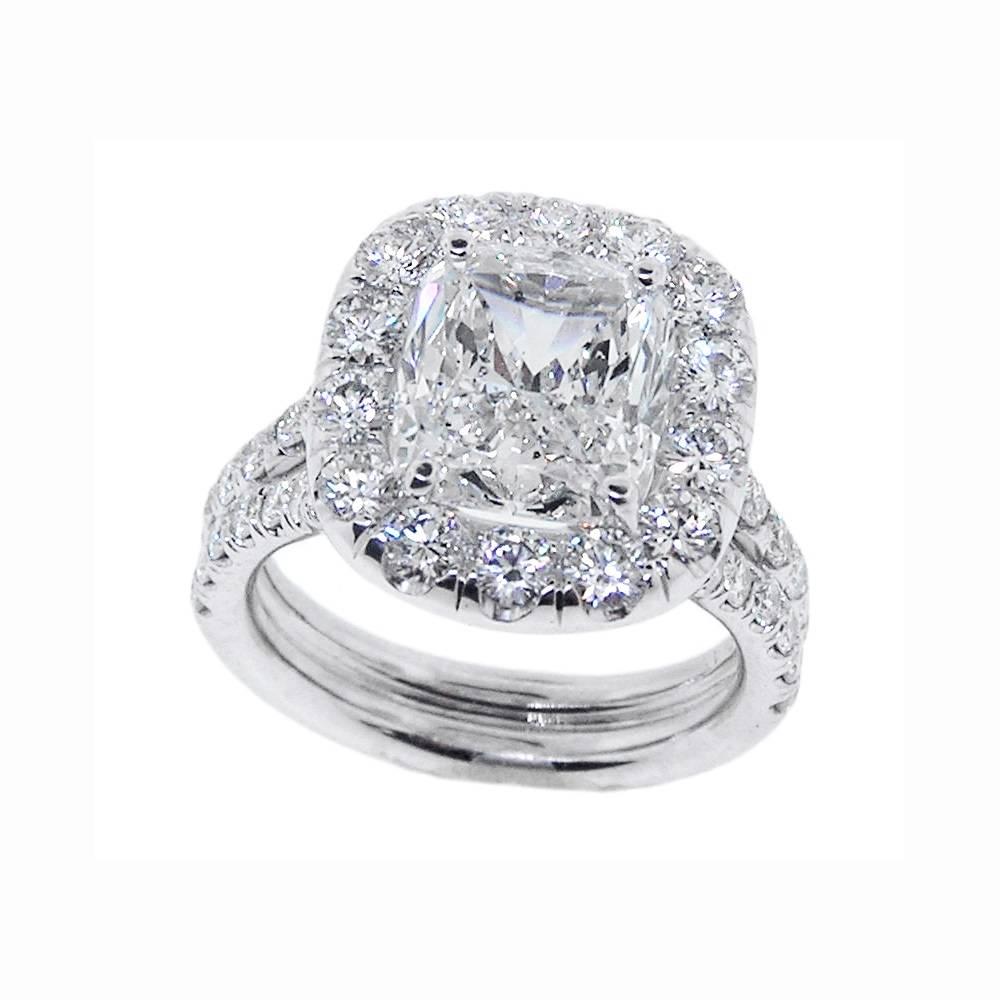5 Carat Cushion Cut Diamond Ring In New Condition For Sale In Newport Beach, CA