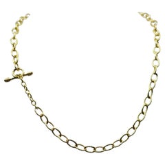 Elizabeth Locke Jewels 'Tiny Volterra' Link Necklace - 22" 19K yellow Gold