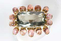 Green Beryl Topaz gold Ring