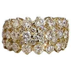 4.00CT Diamond 18KT Yellow Gold "Honeycomb" Ring
