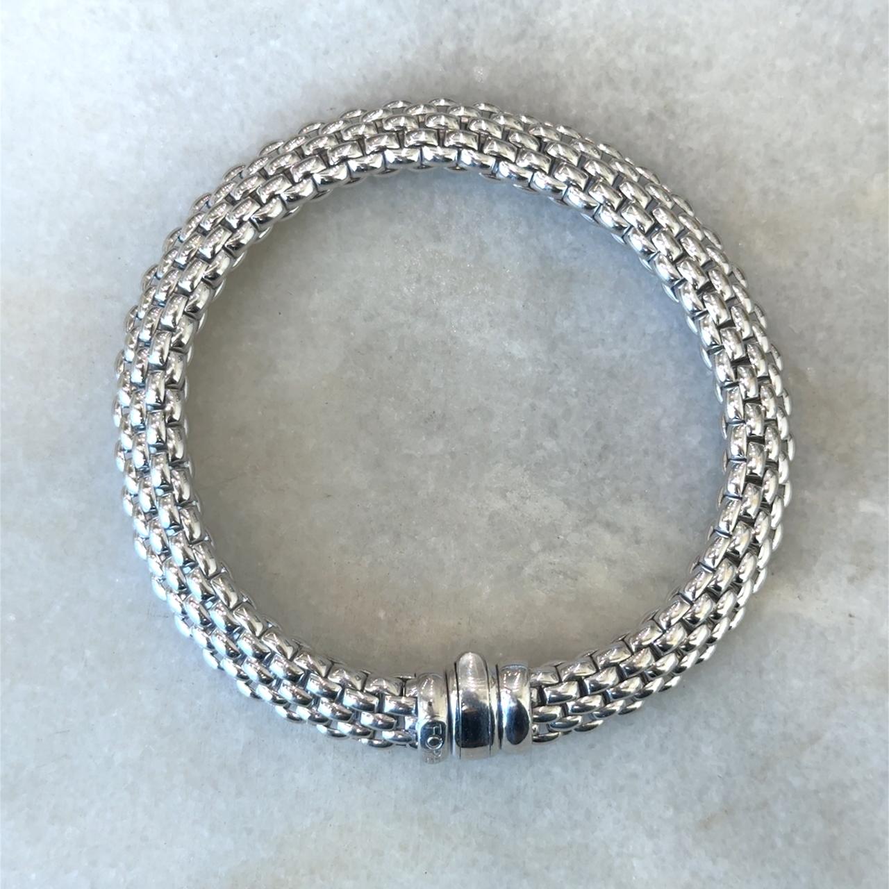 da uomo o donna Fope Bracciale flessibile A Link in oro bianco 18 carati in vendita