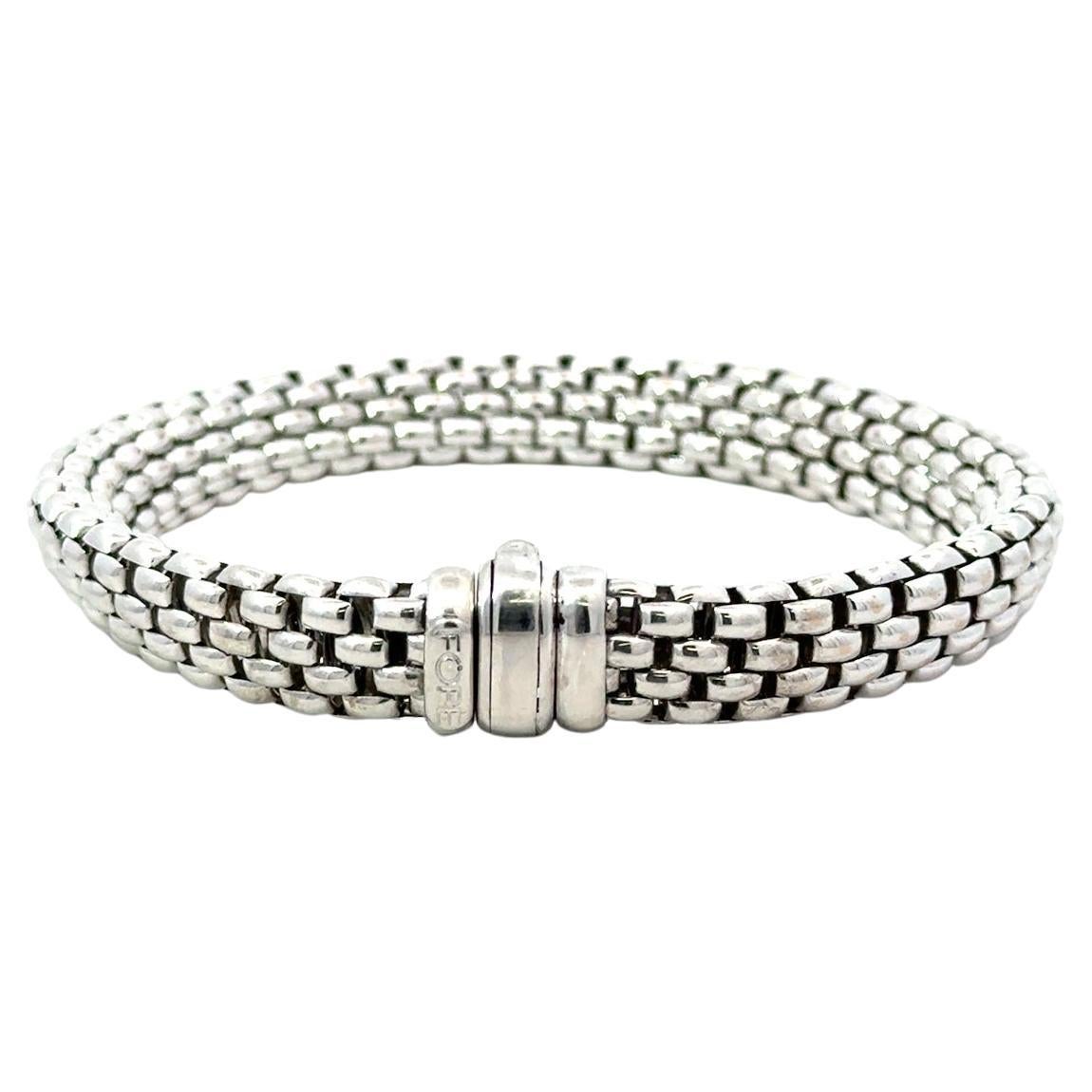 FOPE Pulsera de eslabones flexibles de oro blanco de 18 quilates