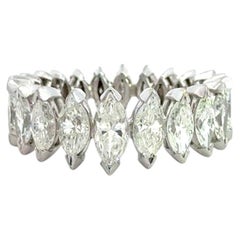 Fede eternity in platino con diamanti taglio marquise da 4,00 carati
