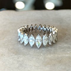 4.00CT Marquise Diamond Platinum Eternity Band