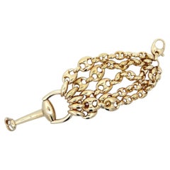 Gucci Vintage Multi-Strand Marina Horsebit 18K Gold Bracelet