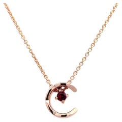 CHANEL Ruby 18K Gold Coco Pendant Necklace