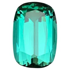 Vivid Greenish Seafoam Natural Tourmaline Gemstone, 5.55 Ct  Bague, Bijoux
