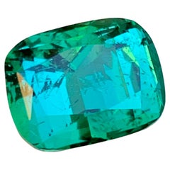 Rare Lagoon Green Natural Tourmaline Loose Gemstone, 7.65 Ct-Cushion Cut Afghani