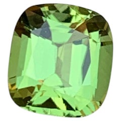 Rare Apple Green Natural Tourmaline Gemstone 1.90 Ct Square Cushion Cut for Ring