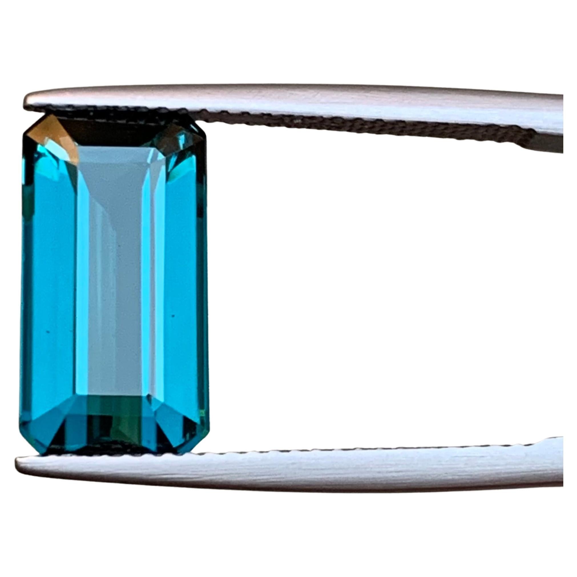Seltener Indicolite Blue Natural Tourmaline Edelstein, 5,20 Karat Smaragdschliff für einen Ring