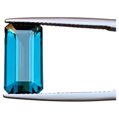 Seltener Indicolite Blue Natural Tourmaline Edelstein, 5,20 Karat Smaragdschliff für einen Ring