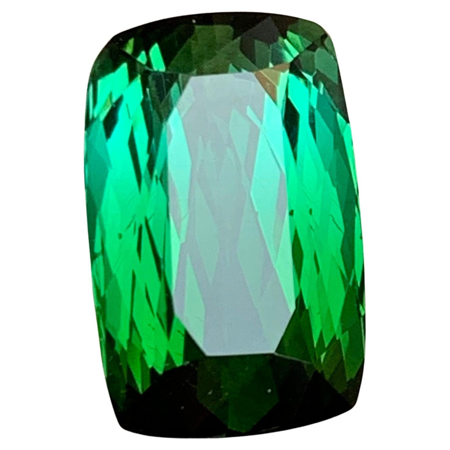 Natural Neon Bluish Green Bicolor Two Tone Tourmaline 12.65 Ct Loose Gemstone For Sale