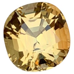Gemma di tormalina naturale giallo oro, taglio a cuscino da 6,75 carati per anello/pendente