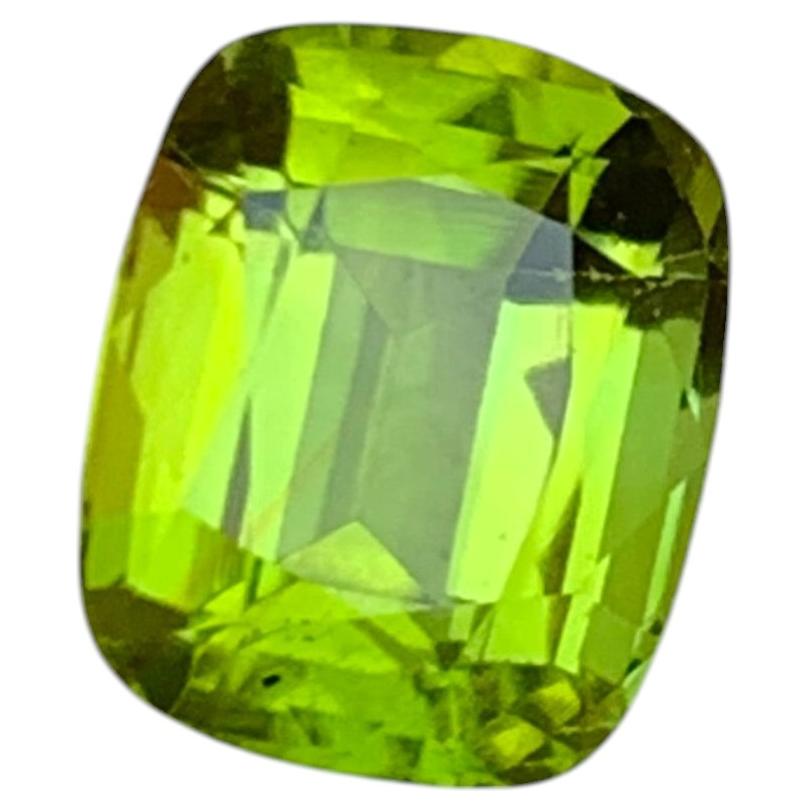 Rare Green Natural Peridot Loose Gemstone, 2.30 Ct Cushion Cut Ideal for Ring