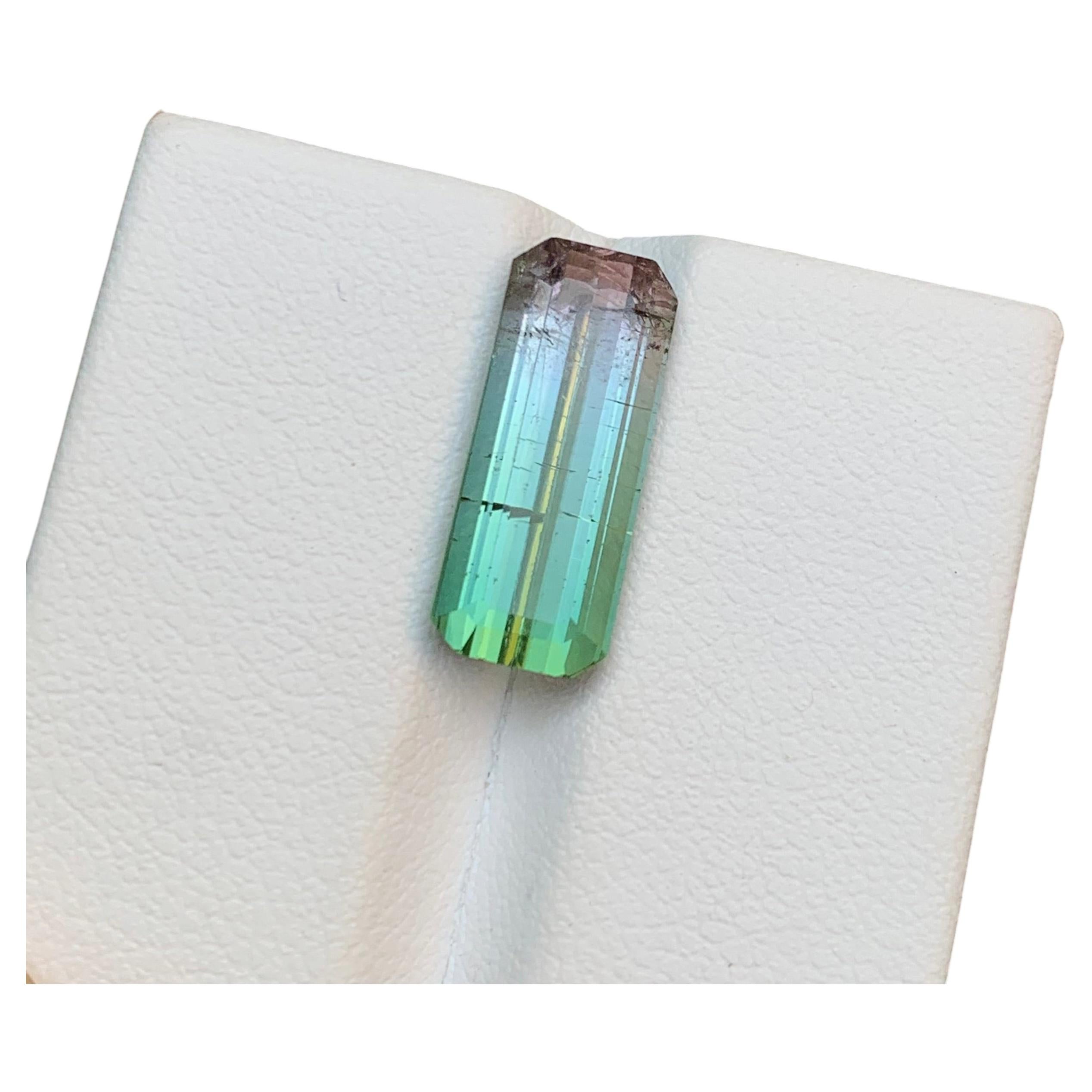 Rare Watermelon Bicolor Natural Tourmaline Gemstone 5.60 Ct Emerald Cut for Ring