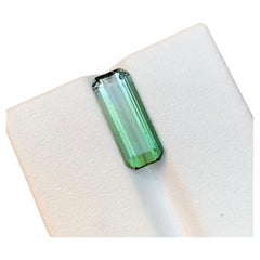 Rare Bicolor Natural Tourmaline Gemstone, 4.20 Ct Emerald Cut for Ring Jewelry