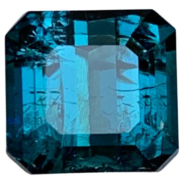 Rara gemma di tormalina naturale blu scuro 3,70 carati taglio smeraldo per anello Jewell