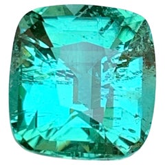 Greenish Seafoam Natural Tourmaline Gemstone 9.25 Ct Cushion Cut-Pendant Jewelry