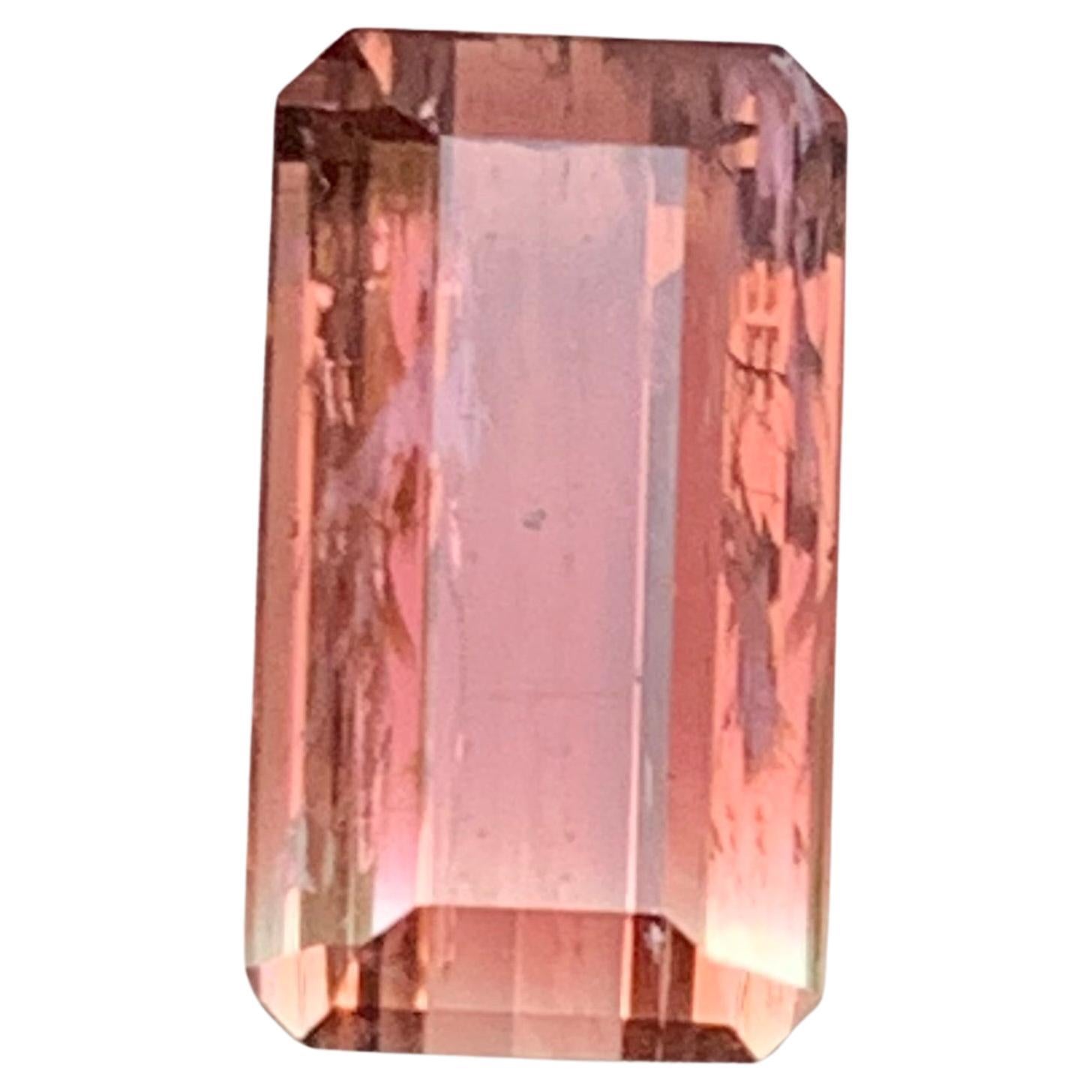 Pink 
Light Golden Hue Bicolor Natural Tourmaline Ring, Pendant Gemstone 6.10Ct