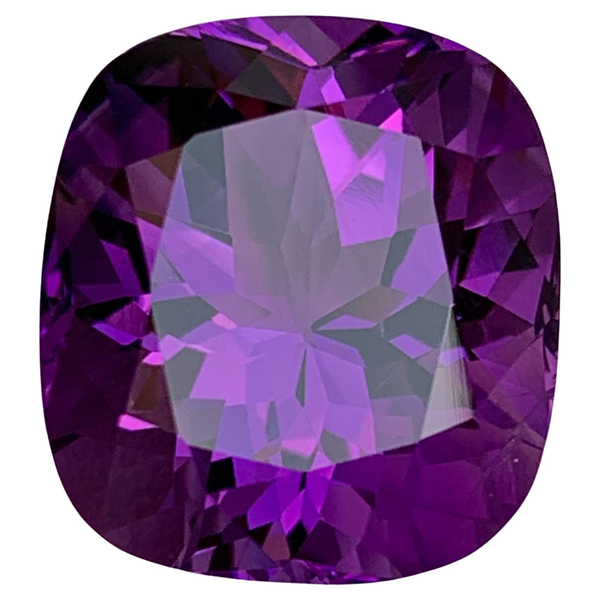 Purple Natural Amethyst Pendant Gemstone 27.10 Ct Flower Cushion Cut for Jewelry