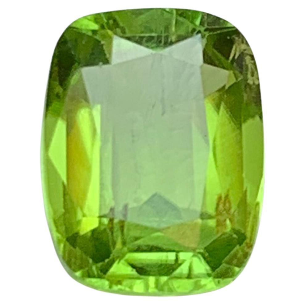 Anillo de peridoto natural verde lima Gema suelta 4,40 qt talla cojín para joyería