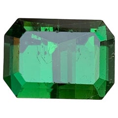 Anello di tormalina naturale verde ricco, gemma sfusa da 7 carati taglio smeraldo per gioielli