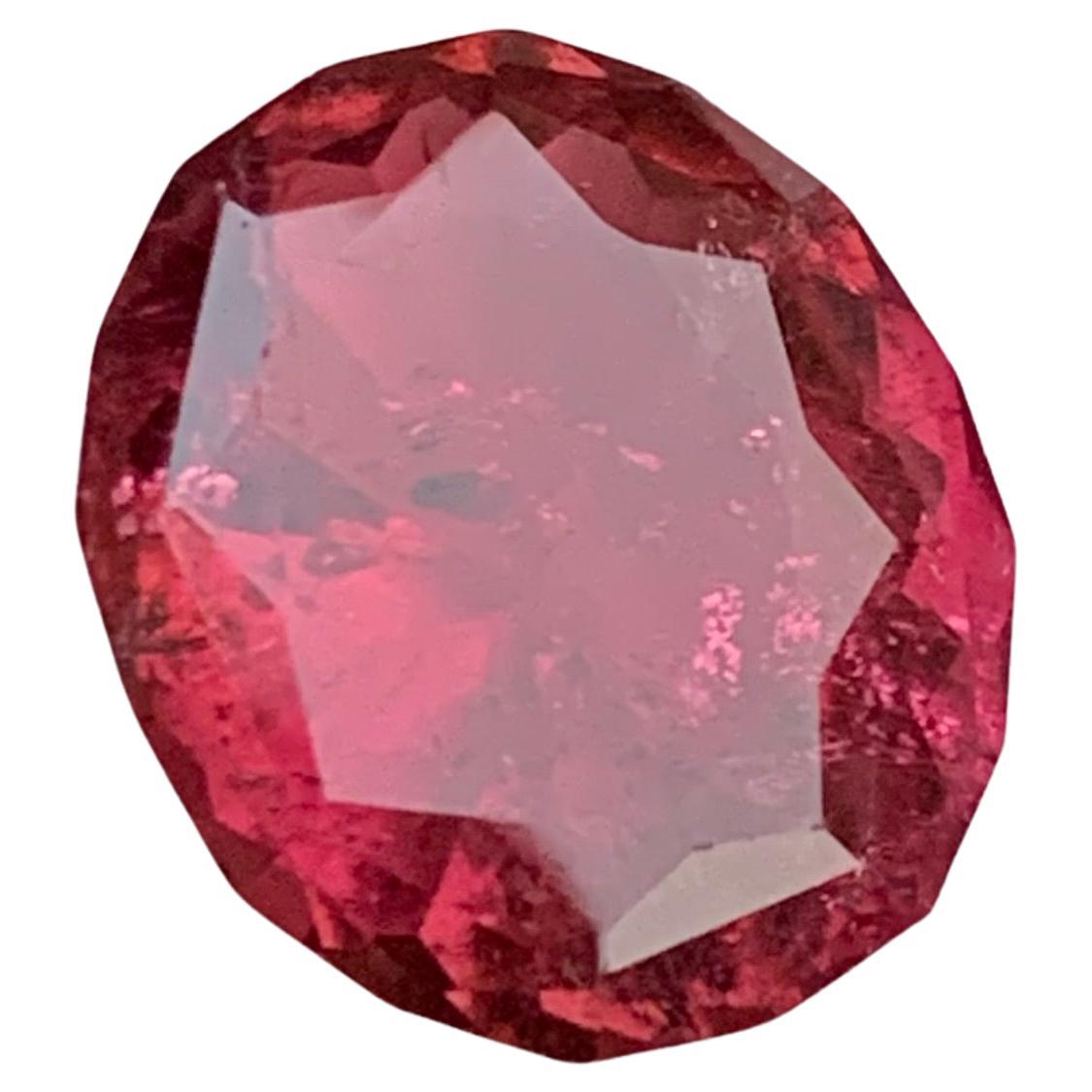 Rötlich rosa natürlicher Rubellit Turmalin Ring, Anhänger Edelstein 7,35 Ct Cushion