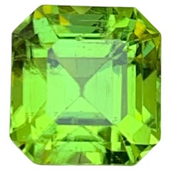 Vivid Green Natural Peridot Ring Loose Gemstone 2.60 Ct Asscher Cut for Jewelry