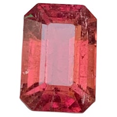Pink Natural Rubellite Tourmaline Ring Loose Gemstone 4.45 Ct Emerald Cut-Jewel