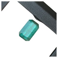 Tiffany Bluish Green Natural Tourmaline Ring, Loose Gemstone 3.80 Ct Emerald Cut