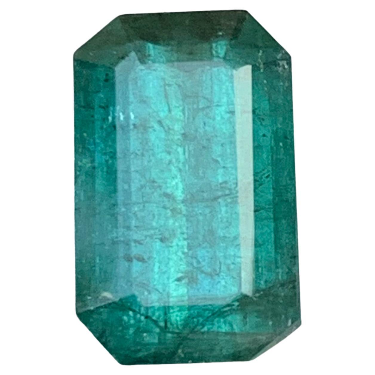 Tiffany, bague en tourmaline naturelle vert bleuté, pierre précieuse non sertie, taille émeraude 3,80 carats