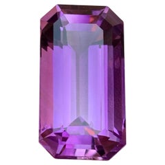 Purple Natural Amethyst Pendant Loose Gemstone 25.75 Ct Emerald Cut for Jewelry